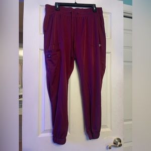 Maroon Healing Hands jogger scrubs size L-P
